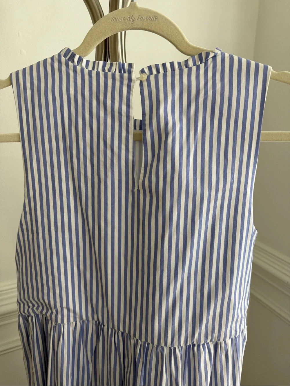 J. Crew Sleeveless Striped tiered midi dress in cotton poplin Size 4